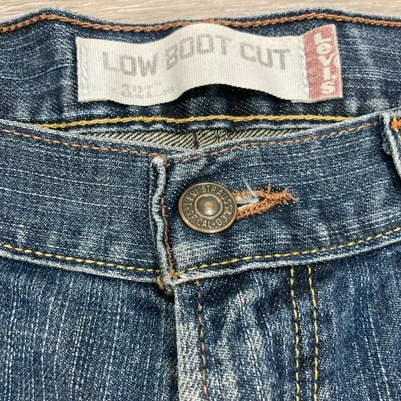 Levi’s Distressed Low Boot Cut Blue Jeans 33 Waist - Picture 6 of 12